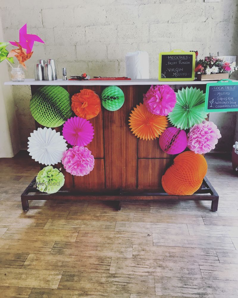 Photo Of Mehendi Bar Decor Idea With Paper Props