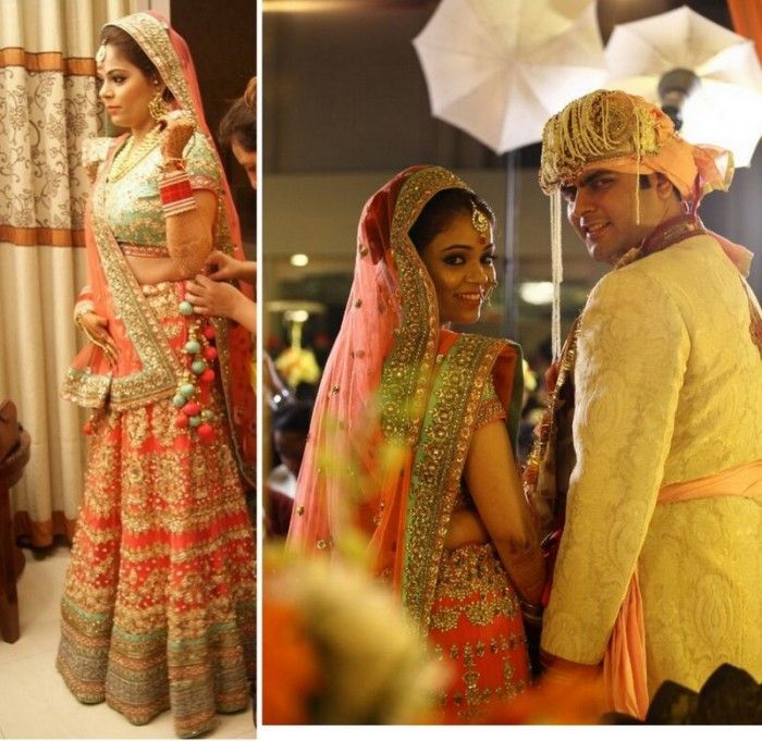 peach_coral_lehenga