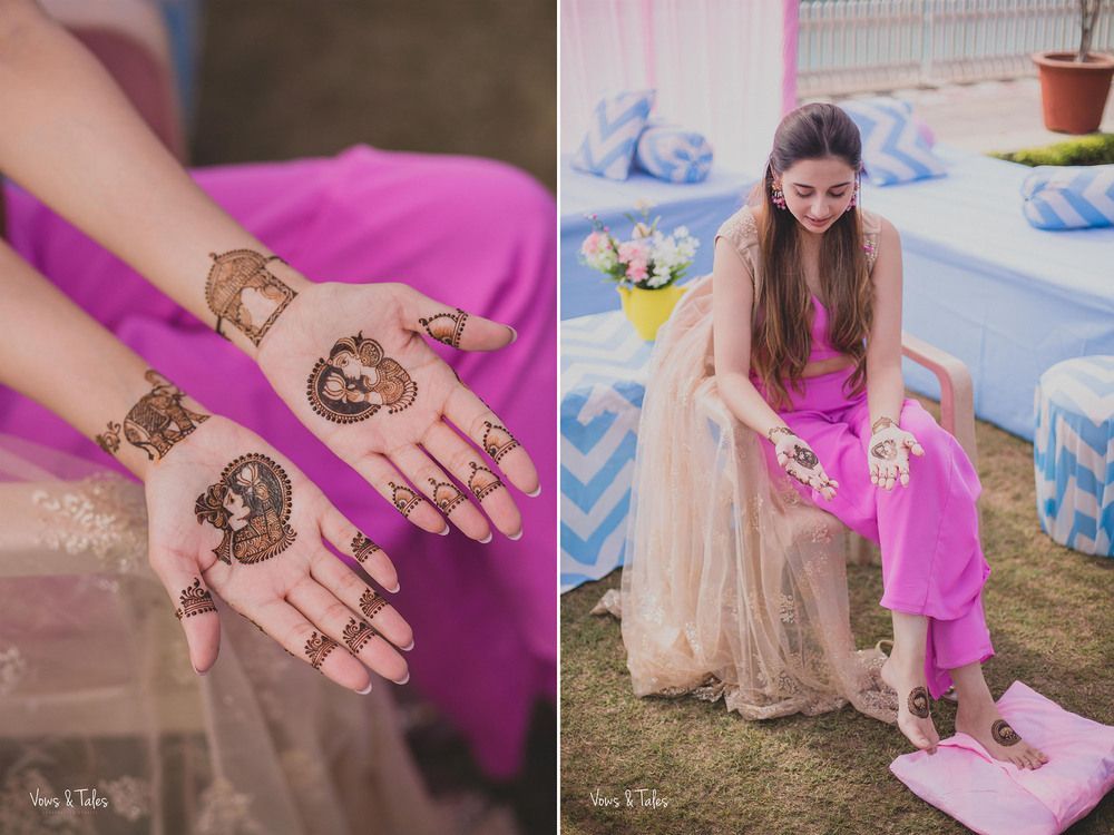 minimal mehendi designs for bride