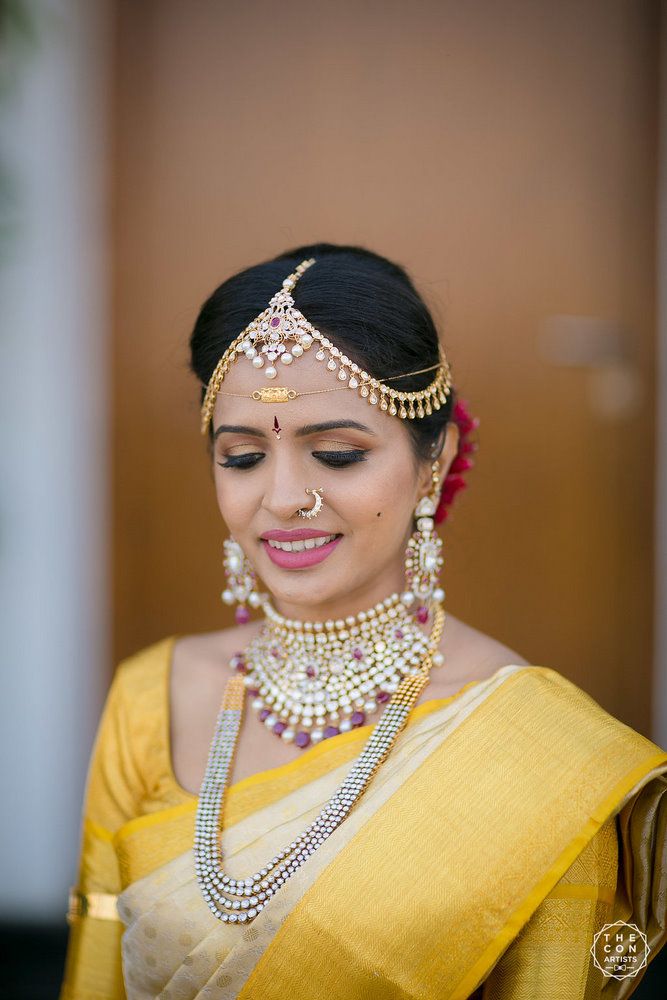 Peach & Mint Hyderabad Wedding With A Graceful Bride | WedMeGood
