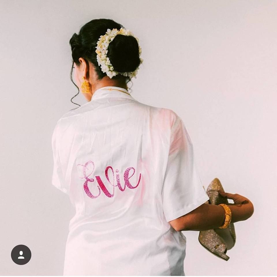 Monogramed bridal robe