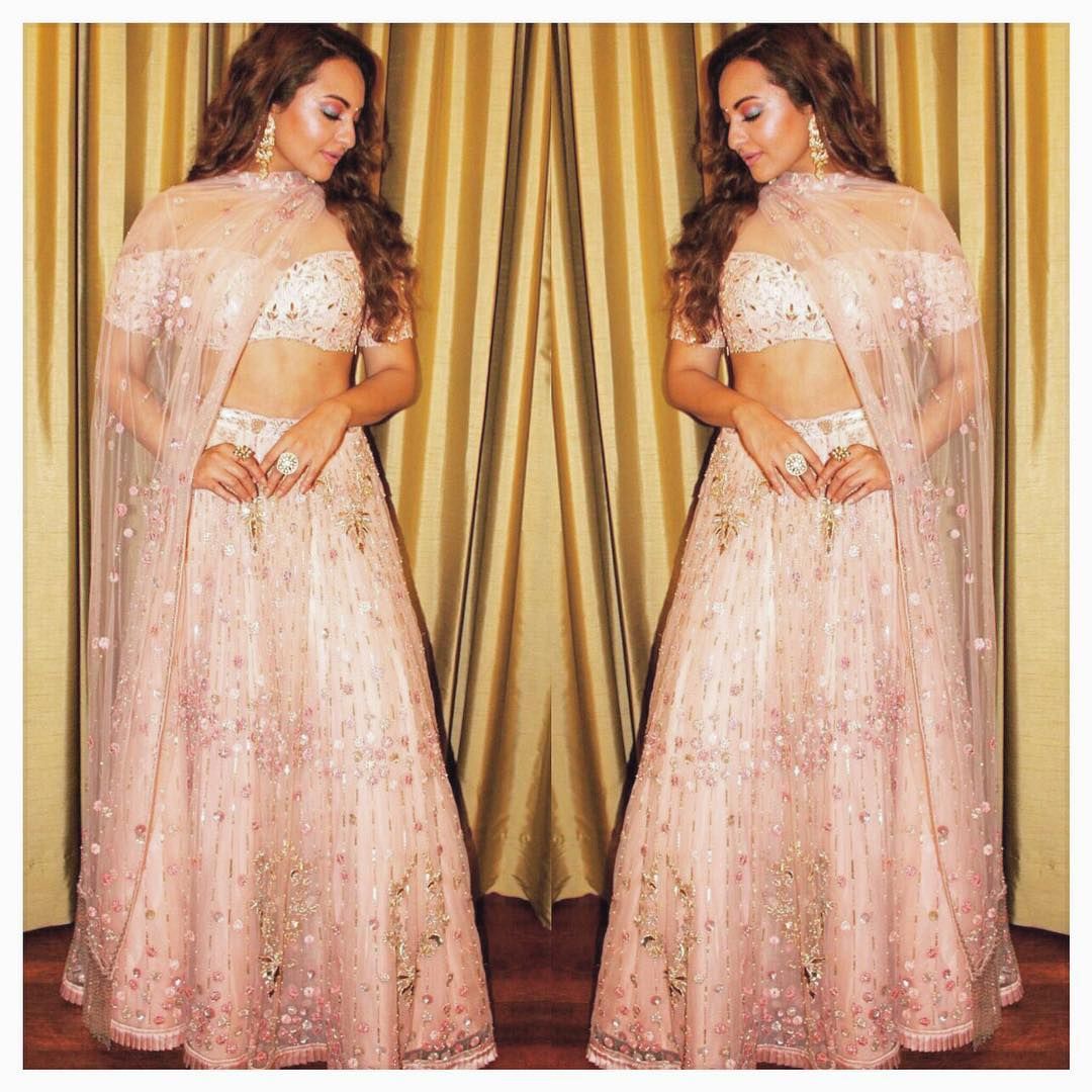 Sonakshi sinha off shoulder lehenga