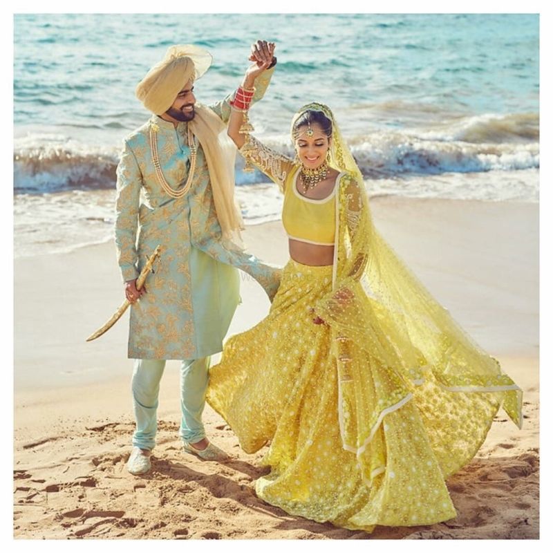 Yellow bridal lehenga