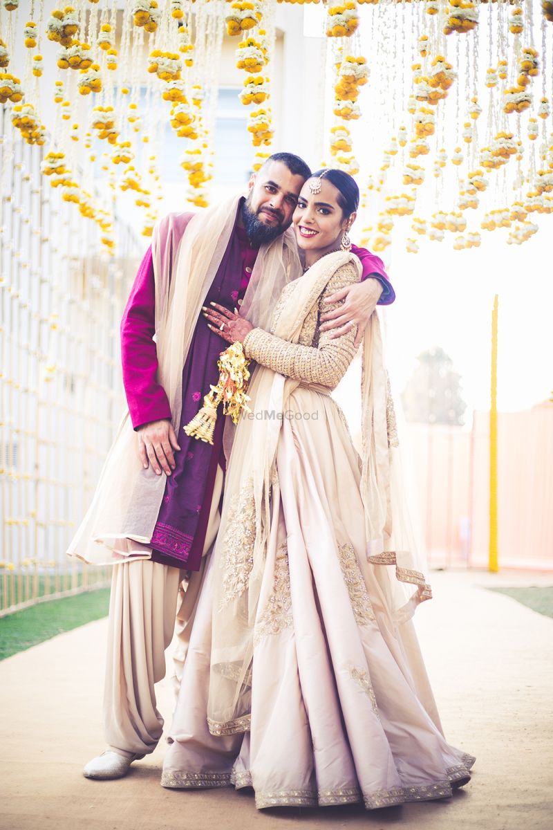 Beige bridal lehenga