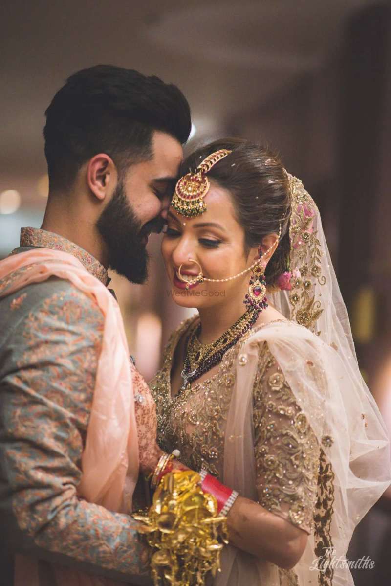 Slate blue sherwani for groom