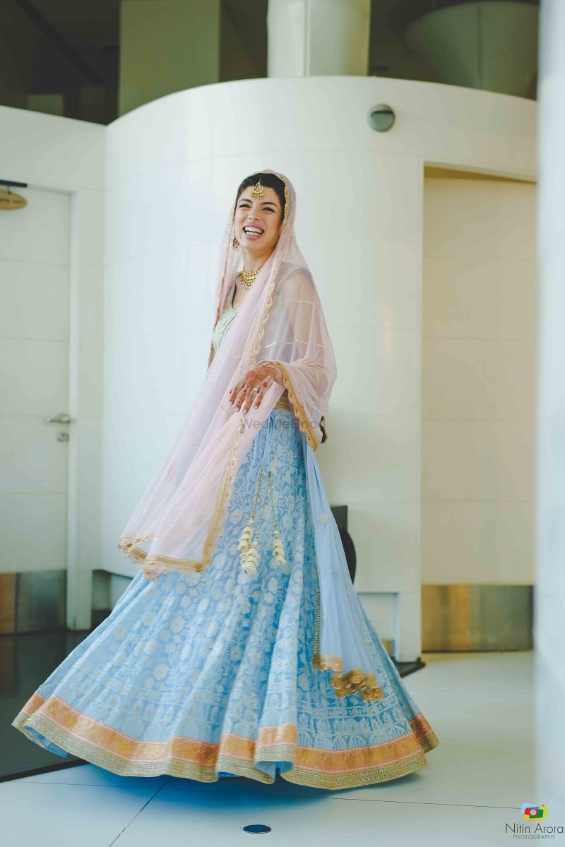 Powder Blue Lehengas Thatll Make You Hit The Save Button Wedmegood