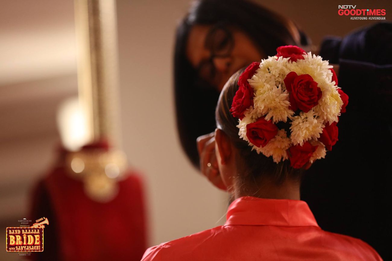 Floral Bun Bridal hairstyle