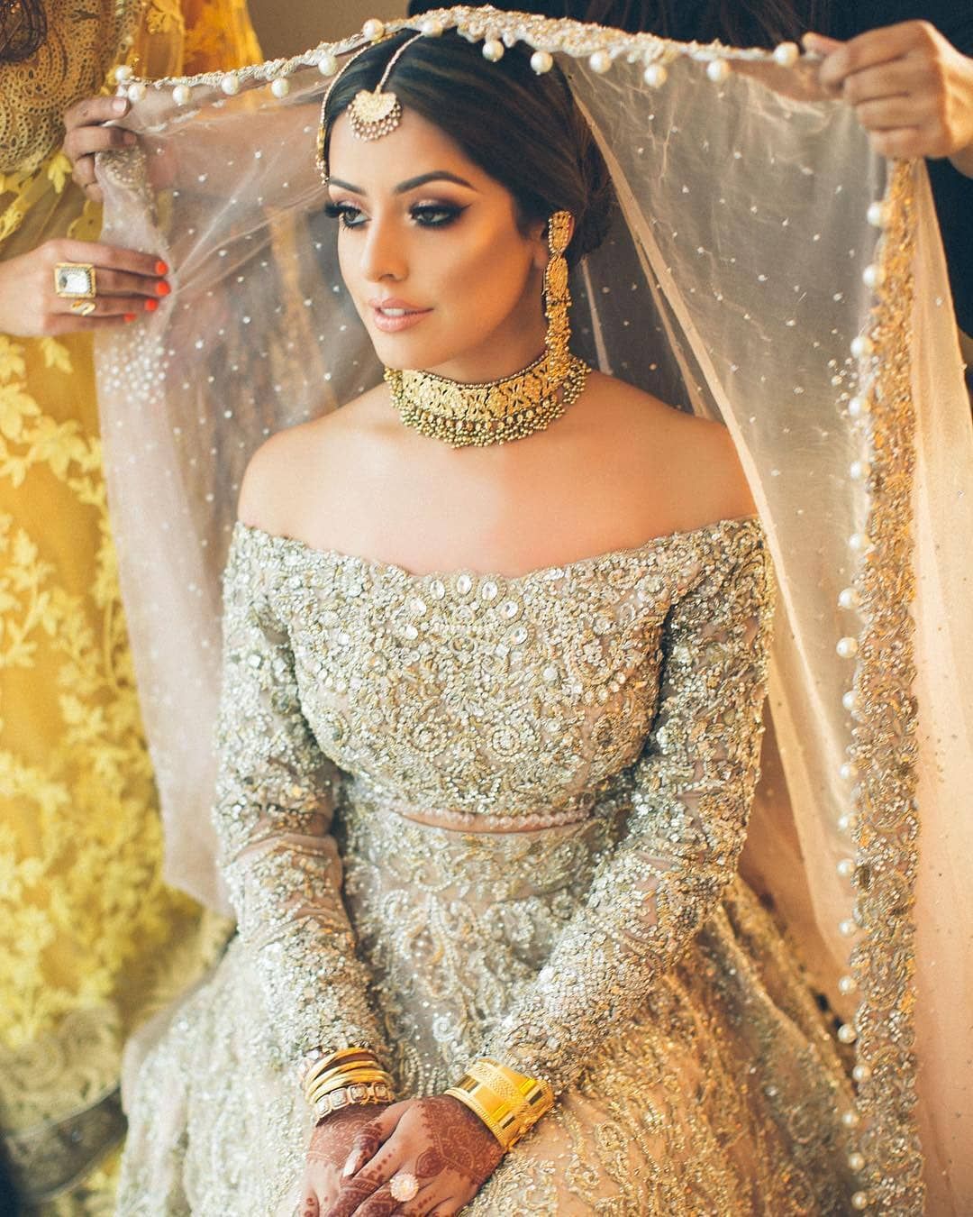 Off shoulder bridal blouse