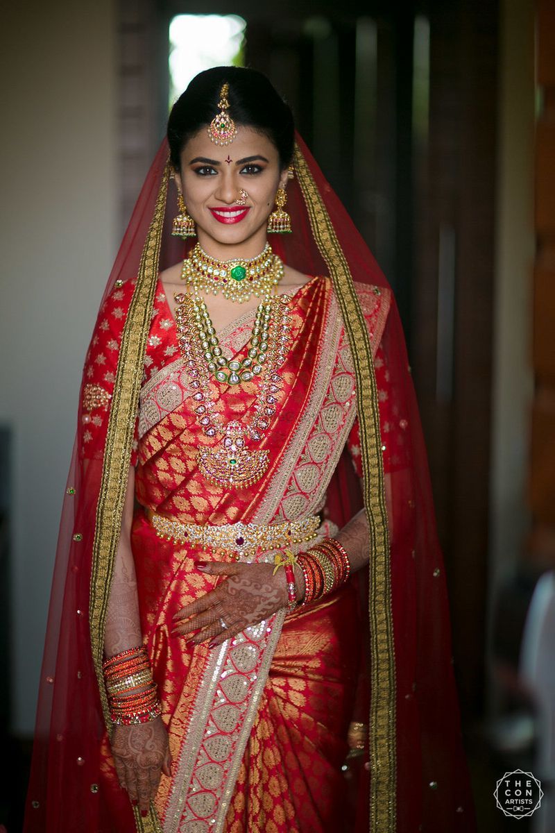 Red banarasi saree 