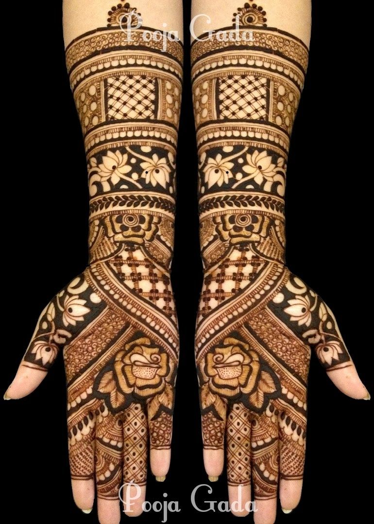 floral mehendi design on hand