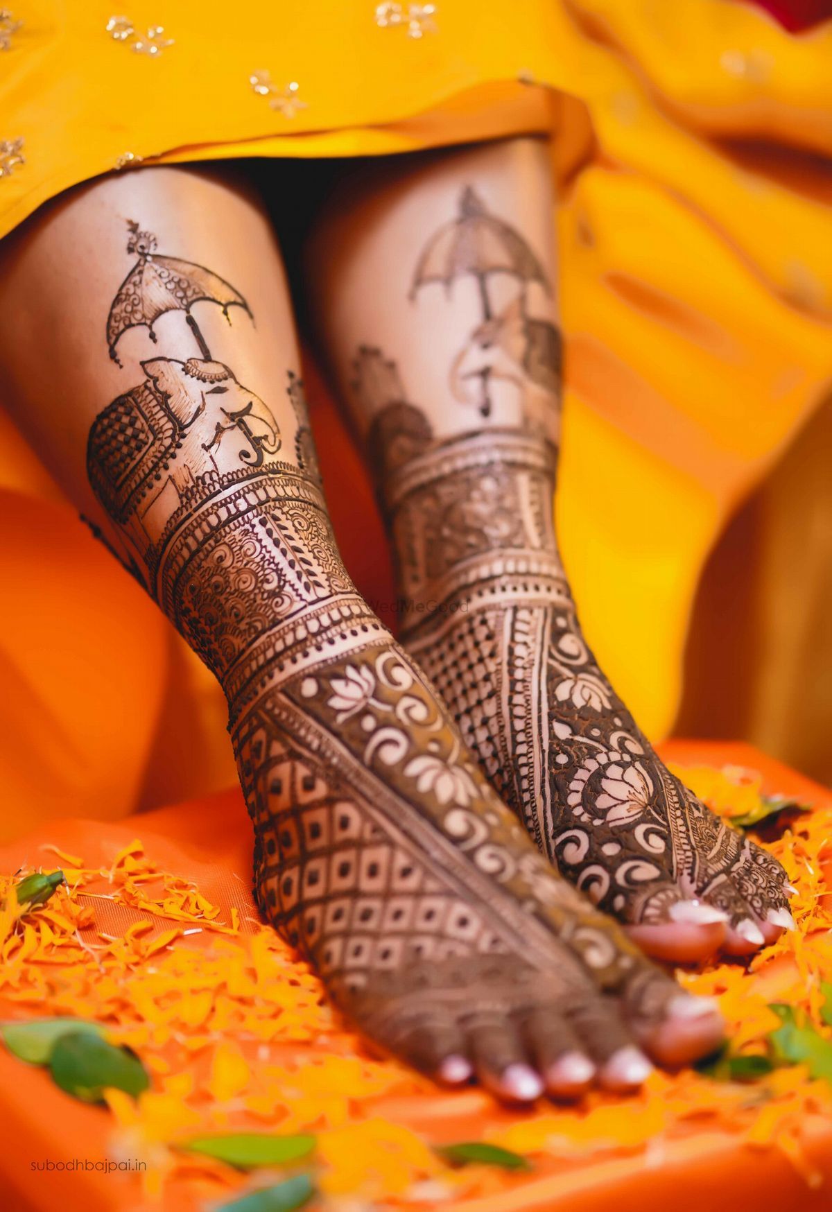 elephants on bridal henna design 