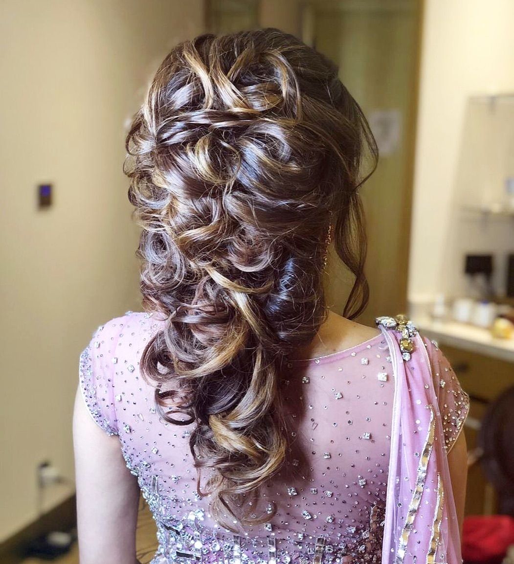 Half up half down engagement hairstyle