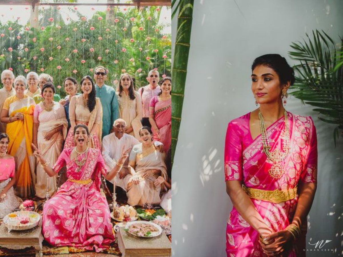 Bright Pink Bridal Banarasi Saree