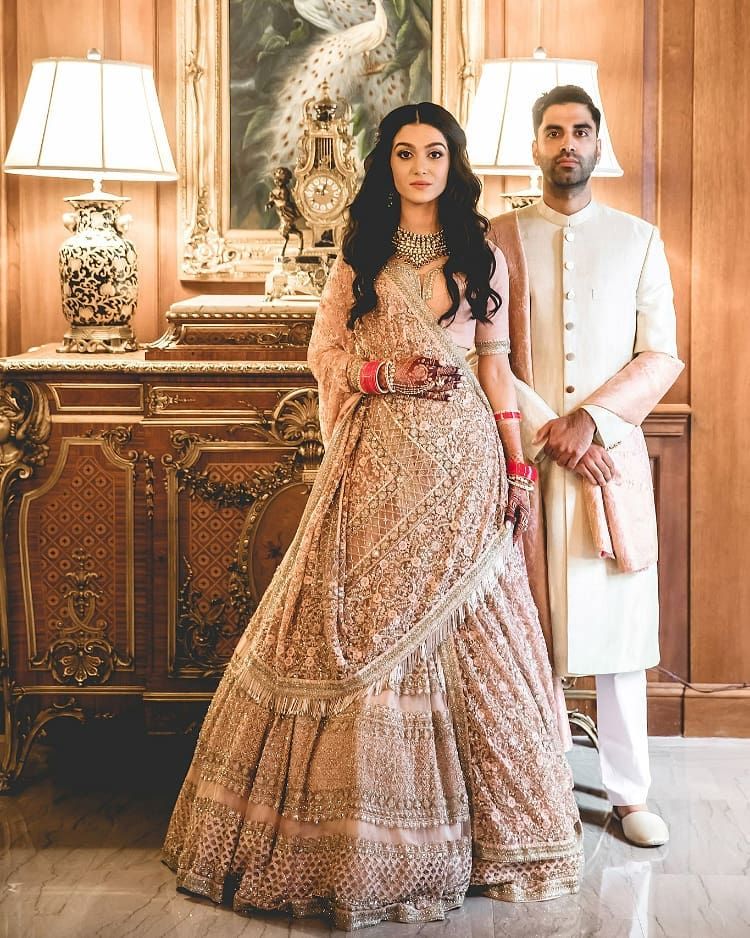 Stunning Blush Nude Bridal Lehengas That Are A Feast For The Eyes