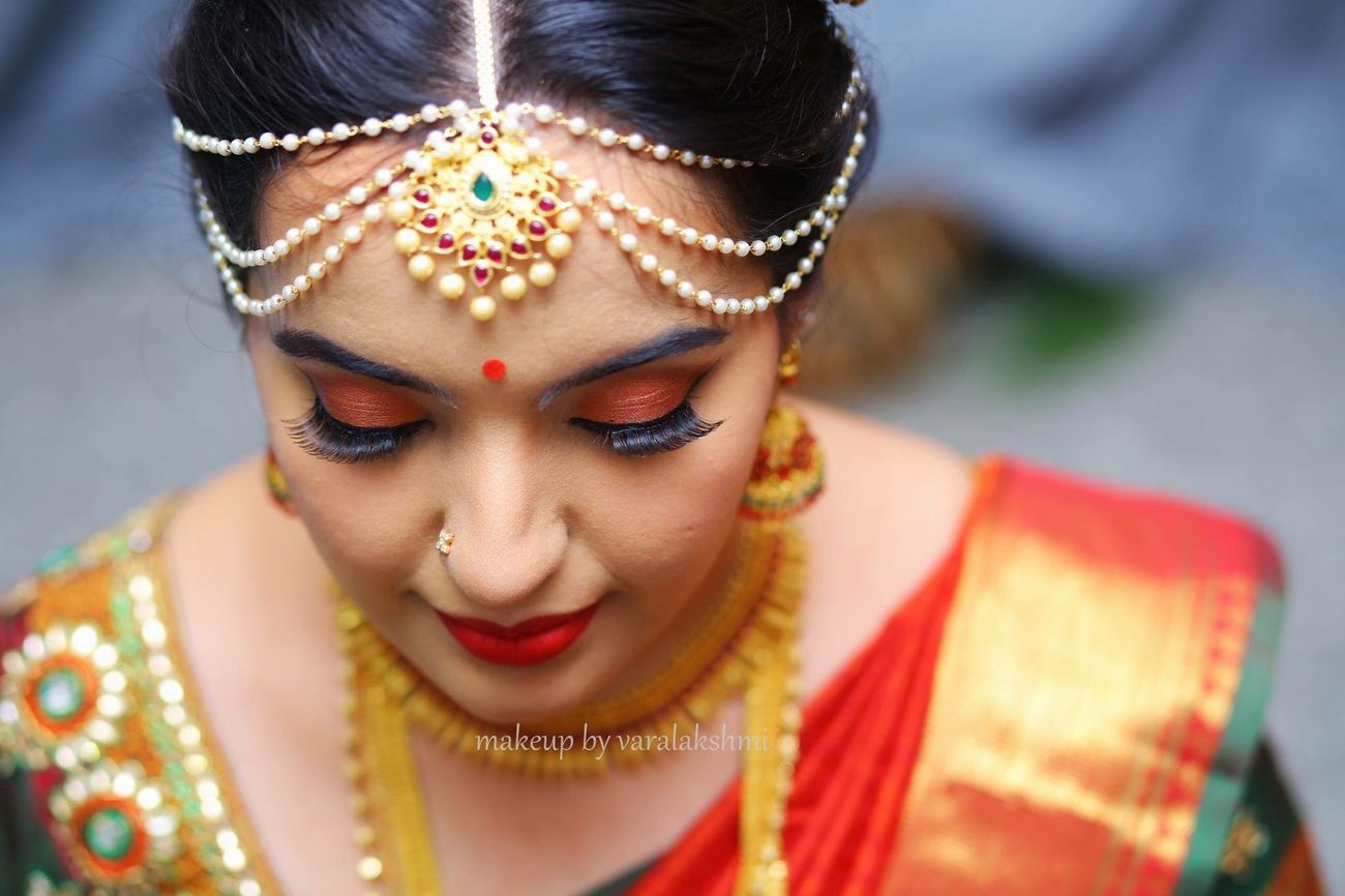 Monotone South indian bridal makeup
