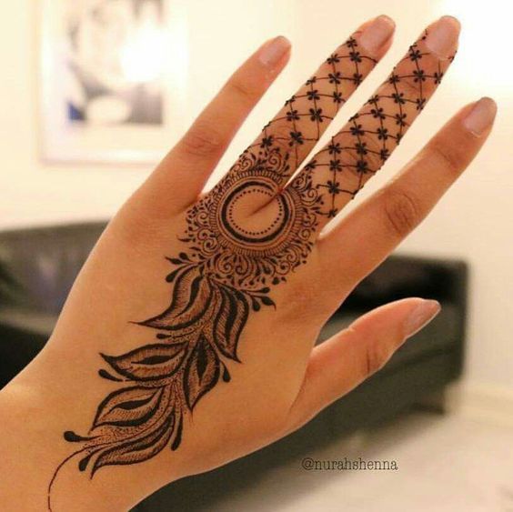 Jaal finger mehendi design