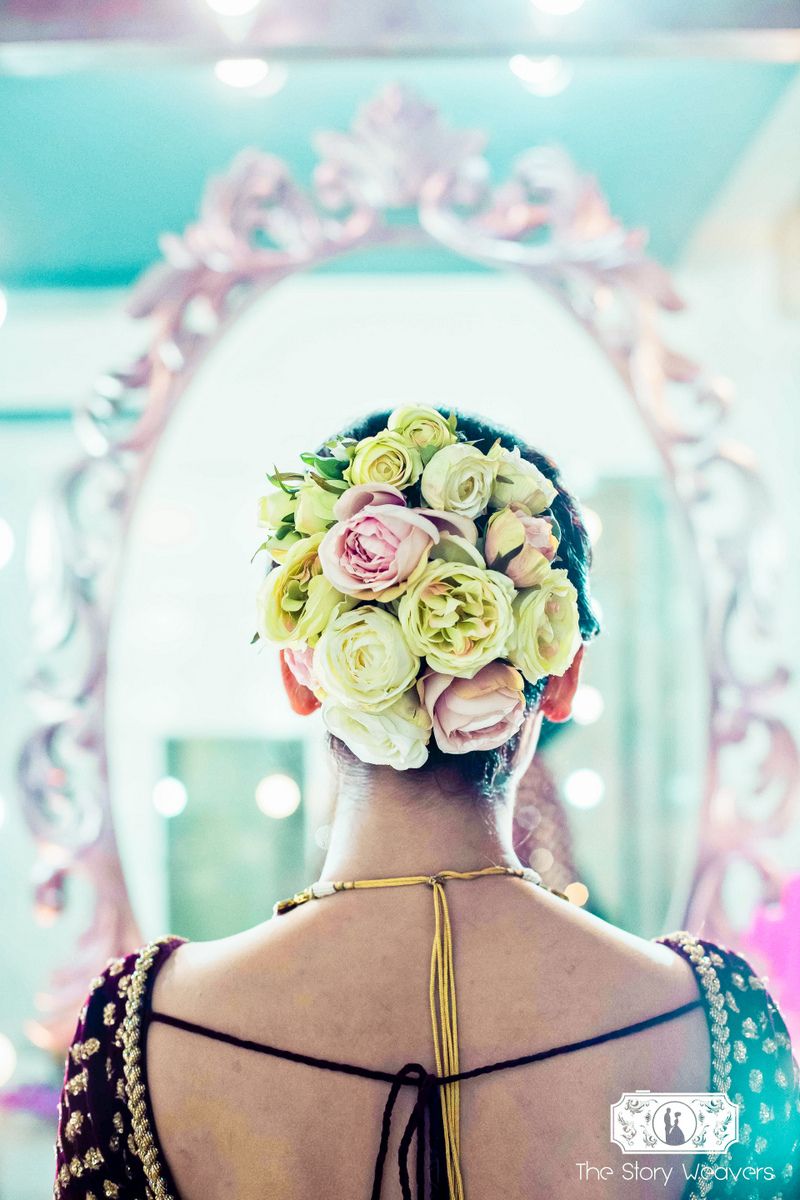 Bridal bun with flowers