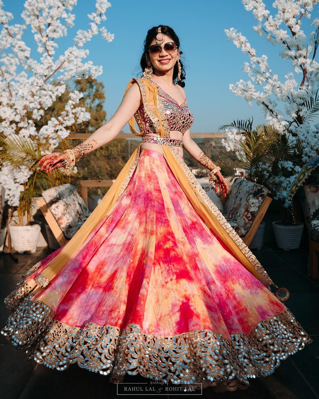 Qbik Mirror work lehengas 