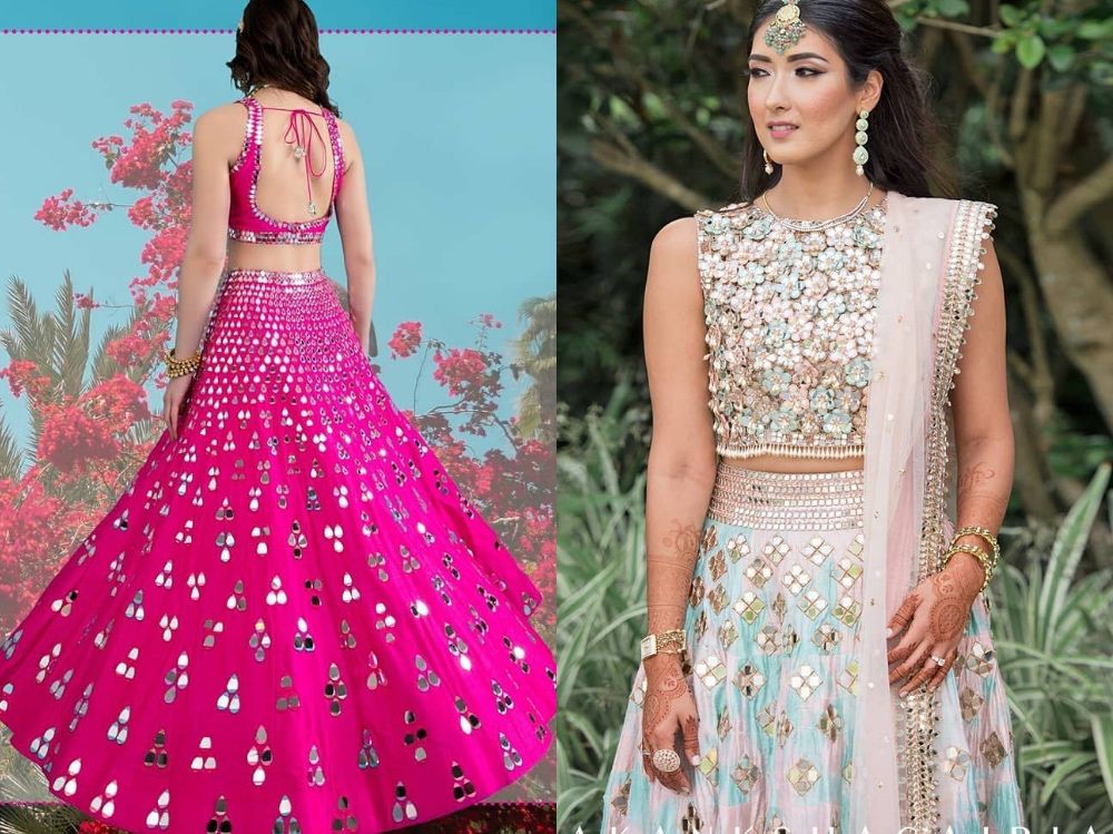 Akanksha Gajria mirror work lehengas