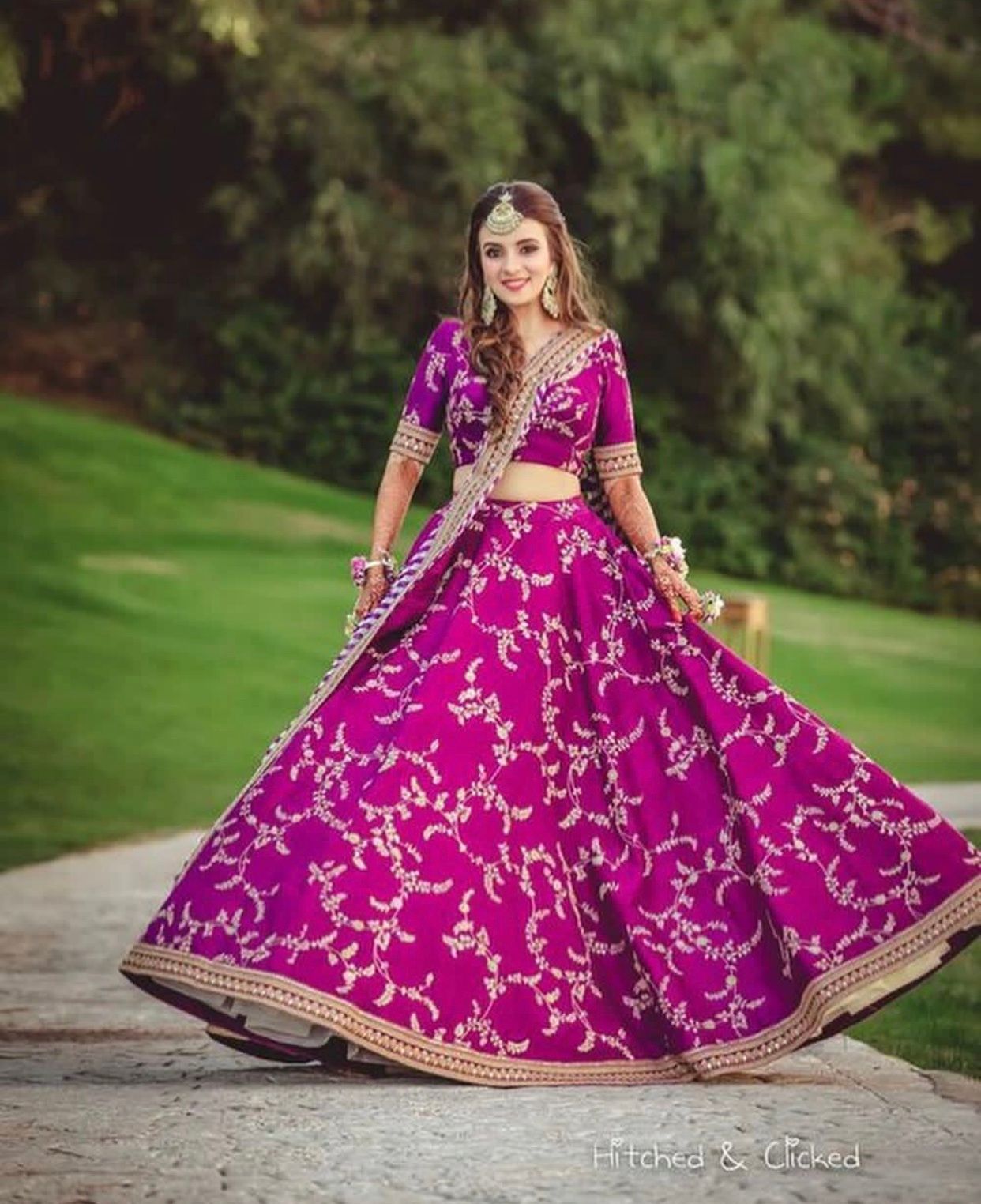 From Light To Bright The Prettiest Purple Lehengas We Spotted On Real Brides Wedmegood 5471