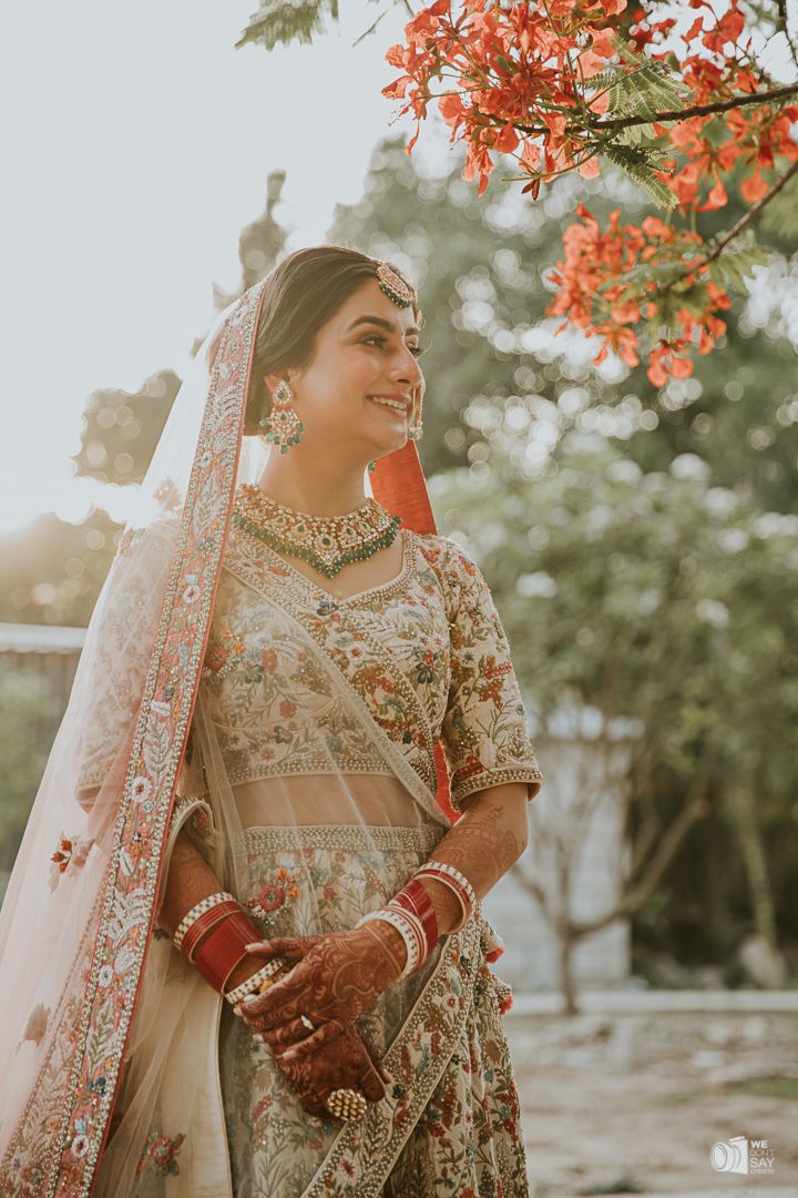 A Pretty Corbett Wedding With A Bride In A Stunning Floral Lehenga ...