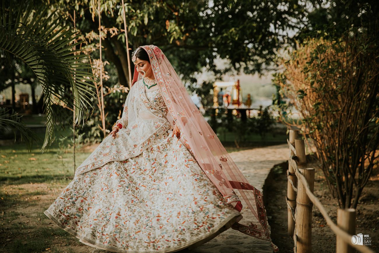A Pretty Corbett Wedding With A Bride In A Stunning Floral Lehenga ...