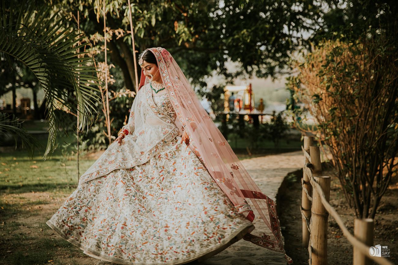 A Pretty Corbett Wedding With A Bride In A Stunning Floral Lehenga ...