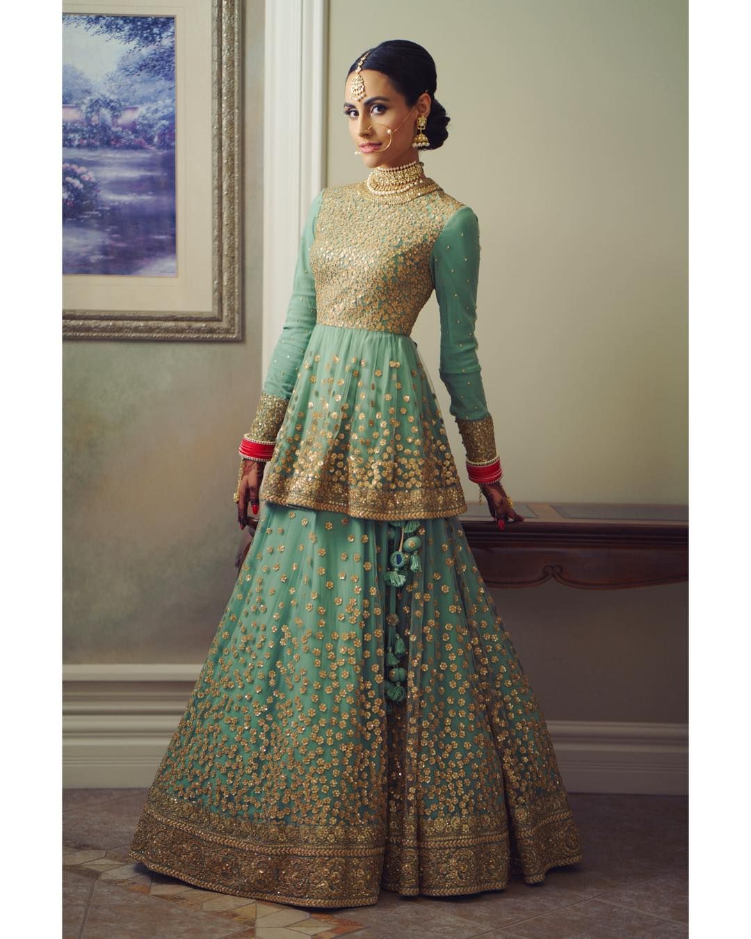 Prettiest Mint Green Lehengas That We Spotted On Real Brides Wedmegood