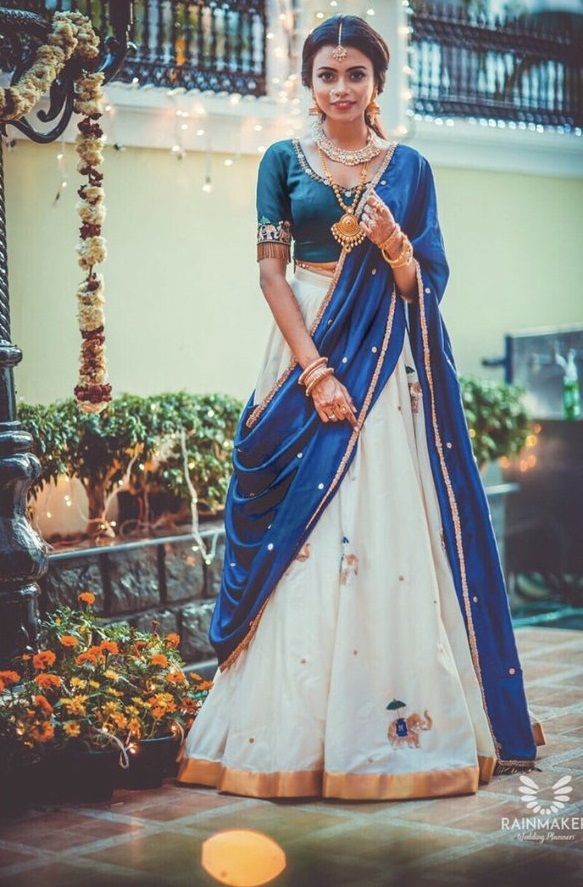 The Most Gorgeous South Indian Lehenga Saree Designs We Spotted Wedmegood 5240