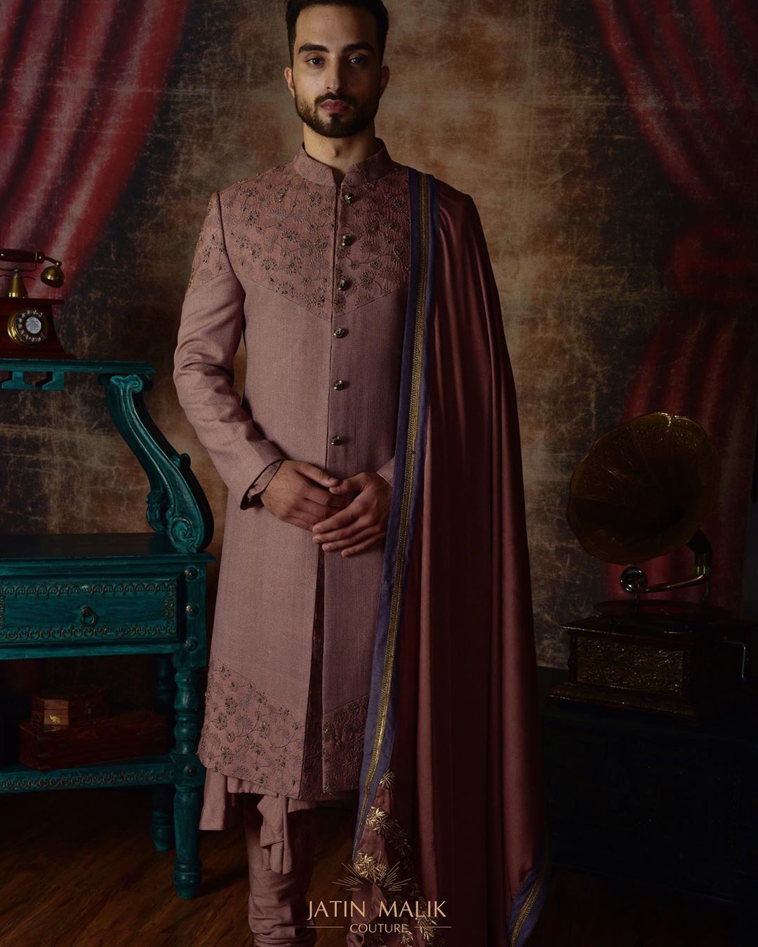 Dusty Pink Sherwani for grooms