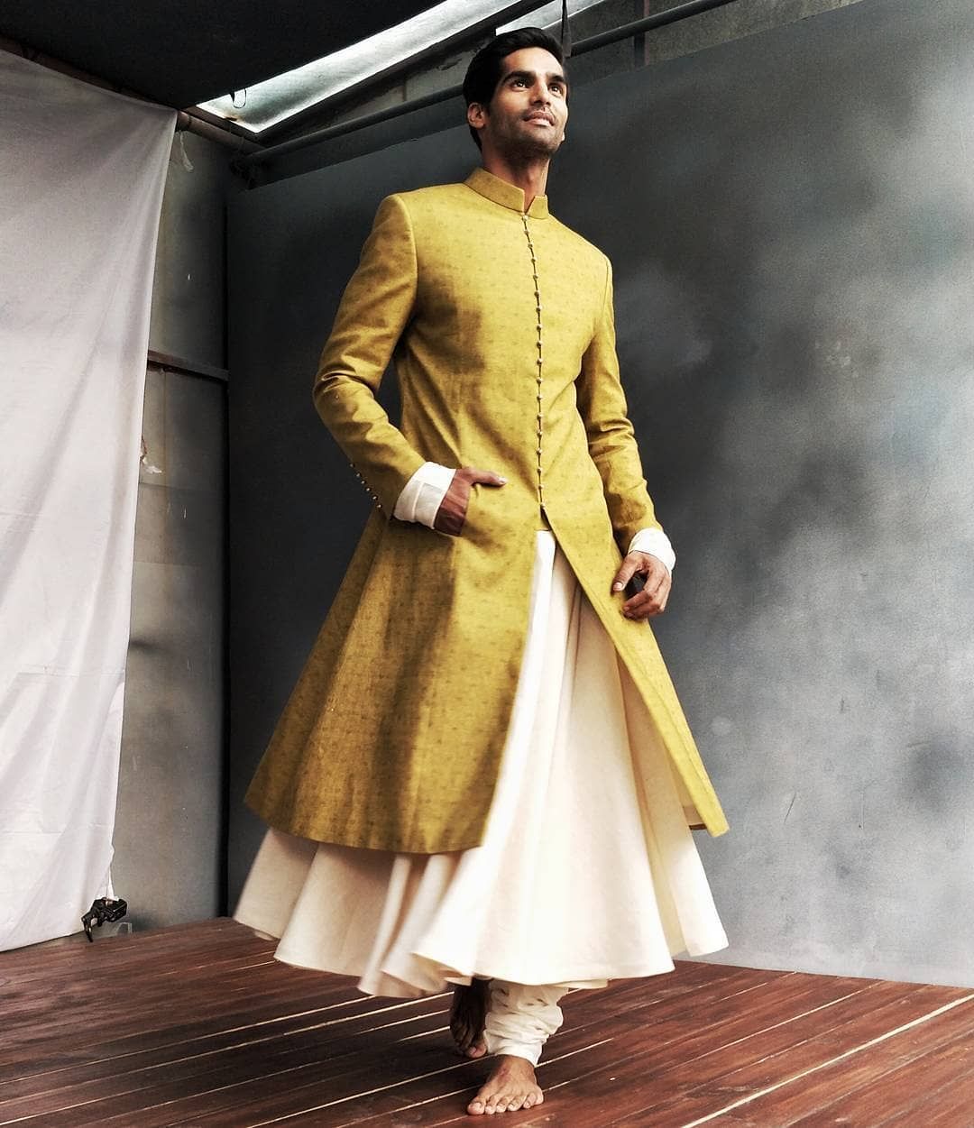 Lime Green Designer Sherwani 