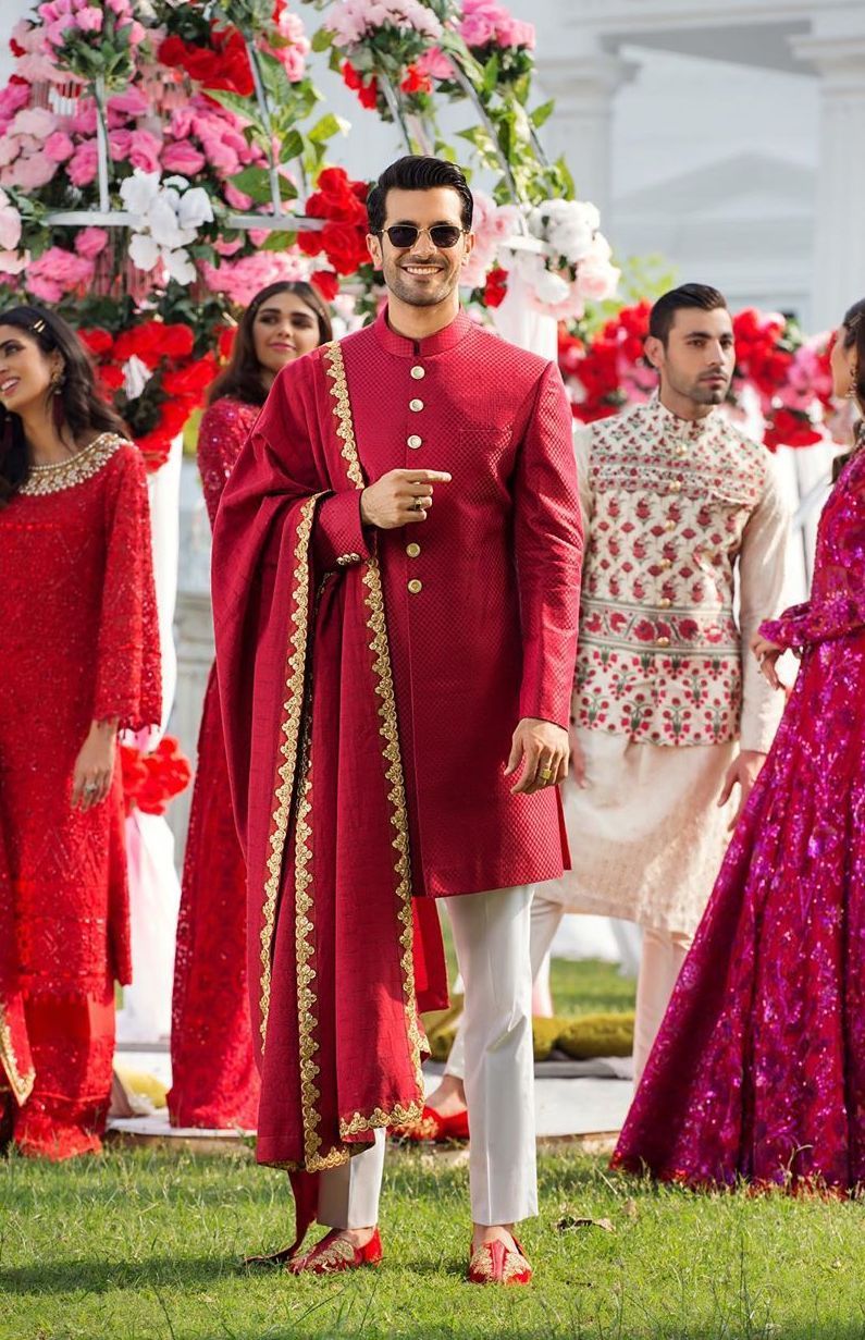 Scarlet Sherwani 