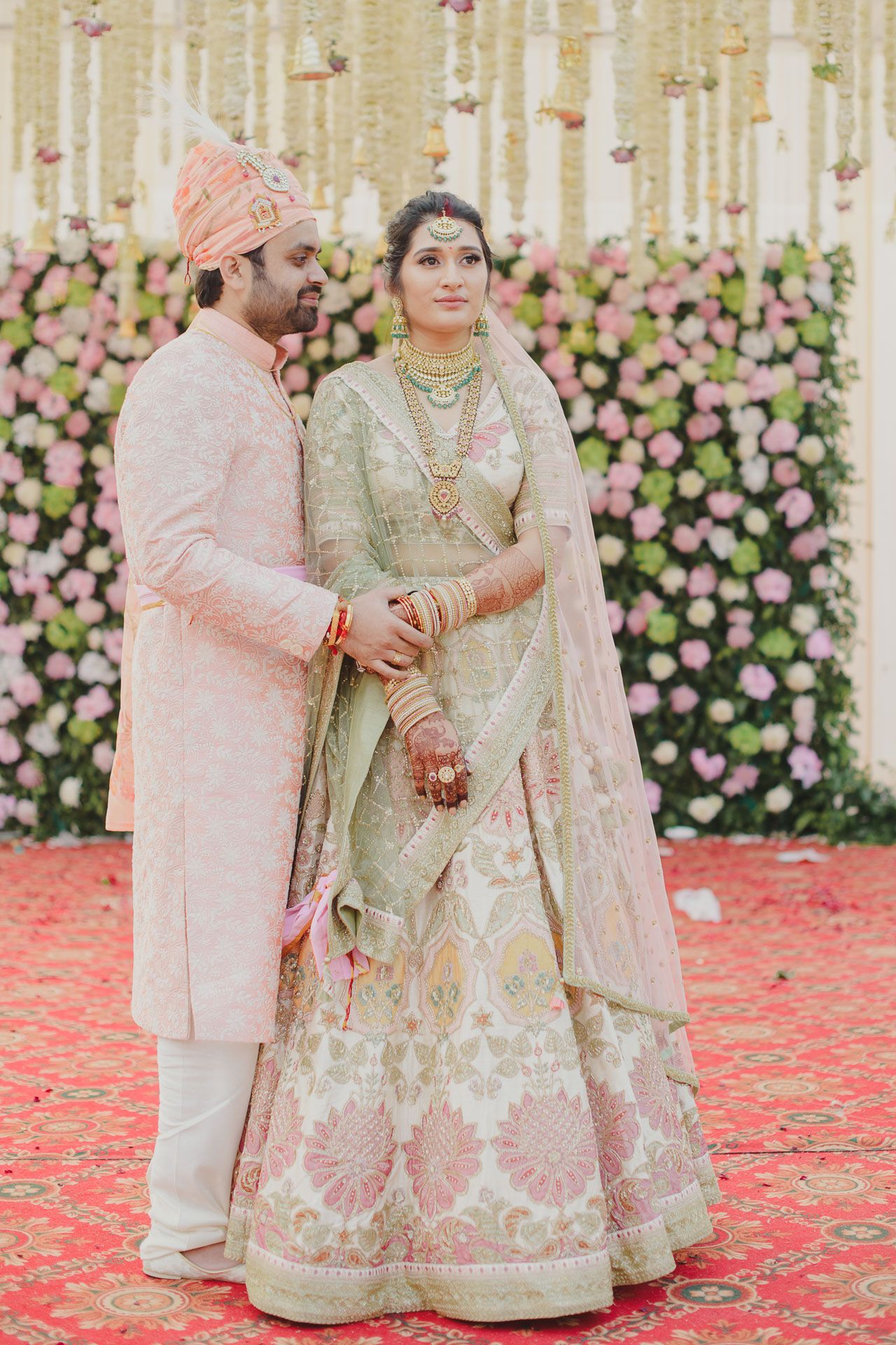 An Elegant Chandigarh Wedding With The Bride In An Ivory Bridal Lehenga ...