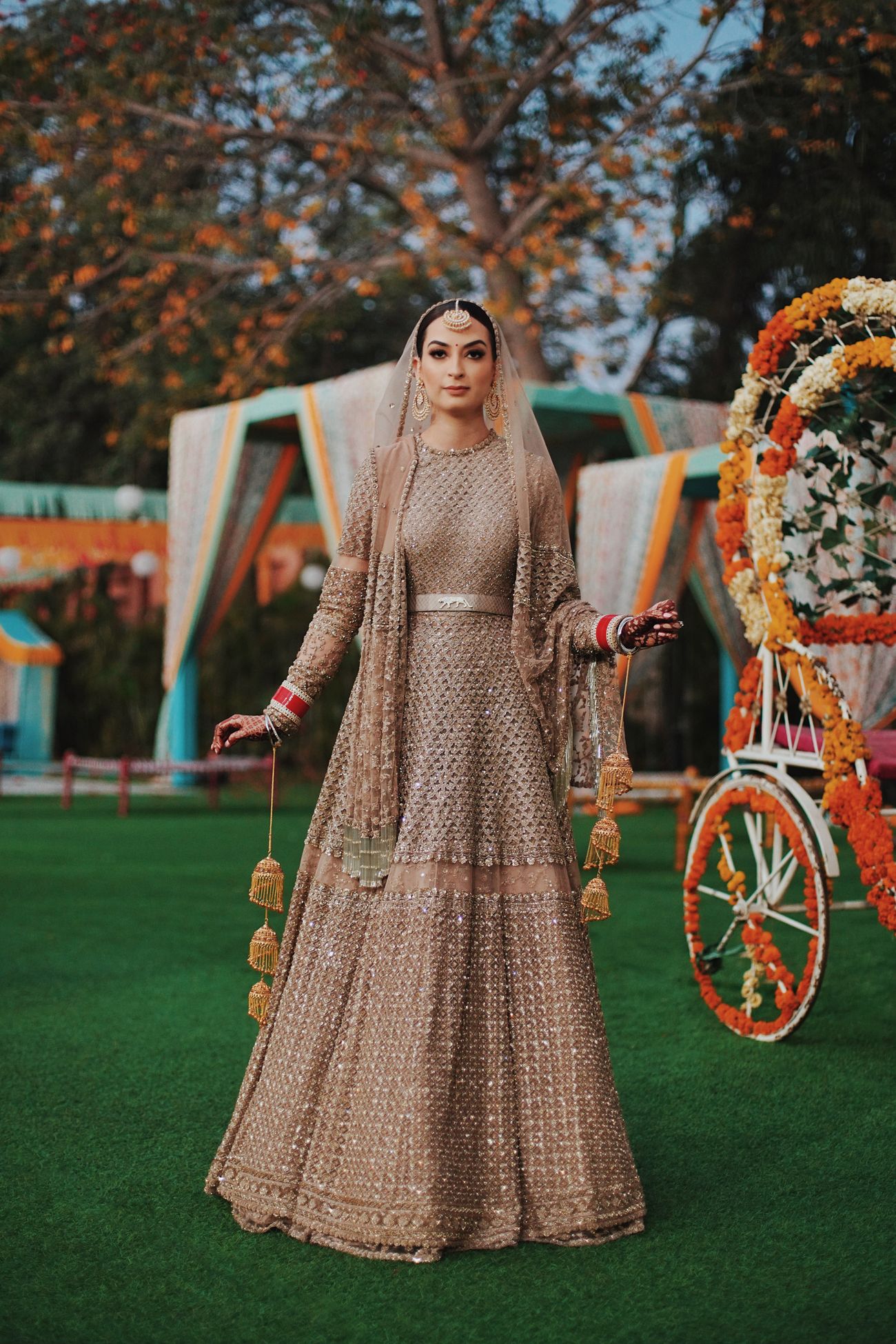 Rose gold bridal anarkali 