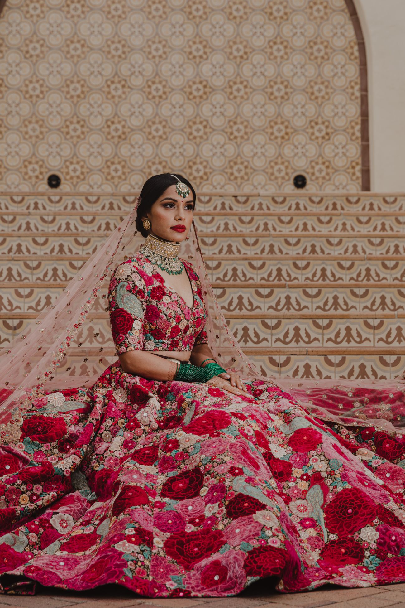 Sabyasachi floral embroidery bridal blouse