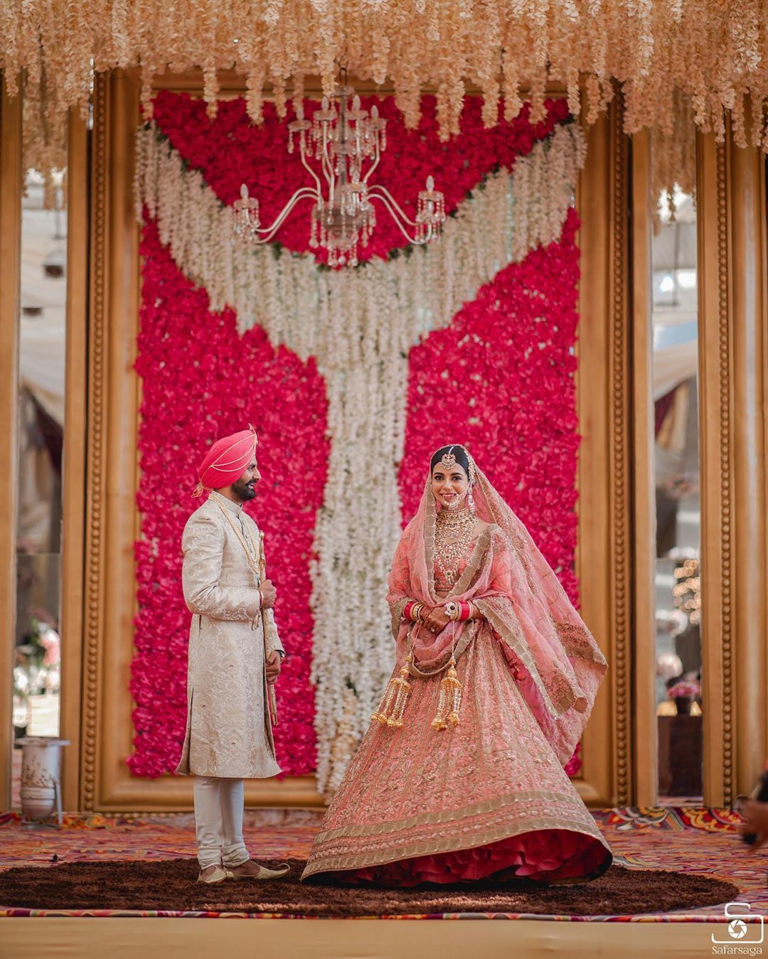 Peach bridal lehenga