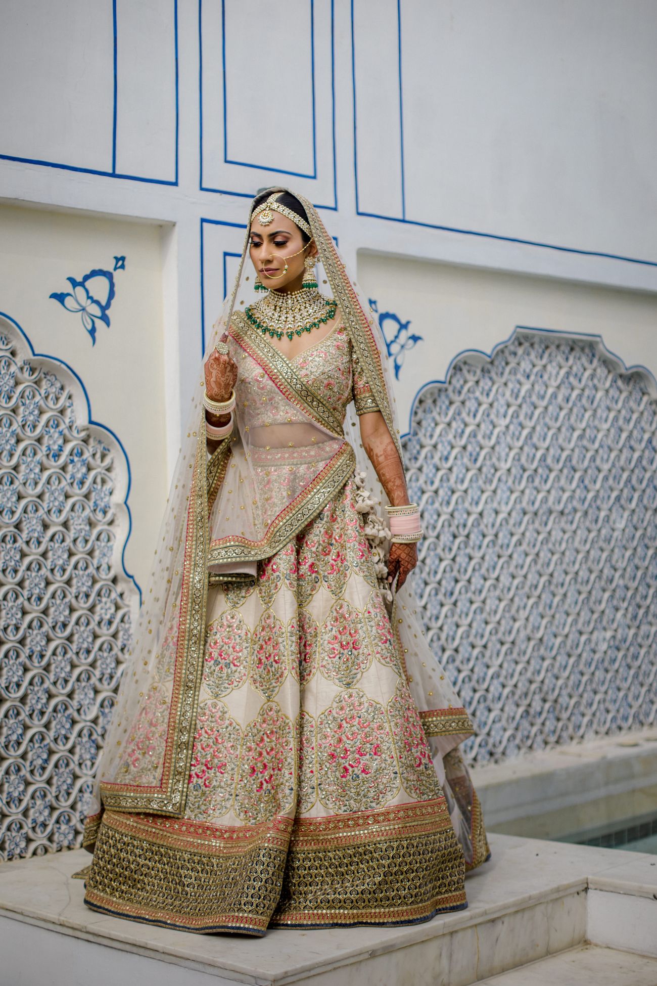 Royal Jaipur Wedding With A Couple In Voguish Outfits | WedMeGood