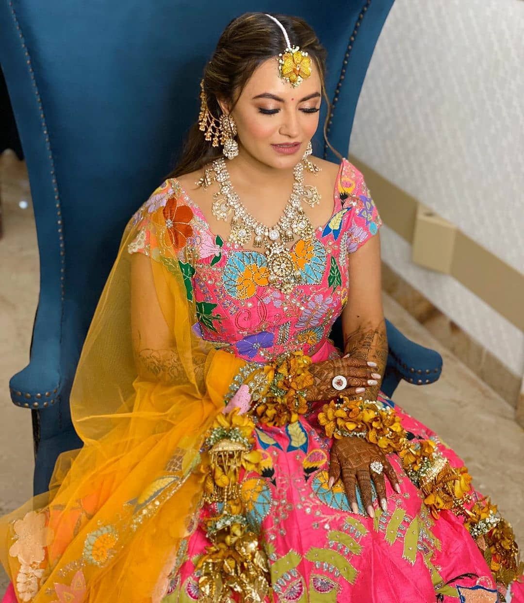 Prettiest Haldi Outfits We Spotted On Our Real Brides Wedmegood 9158