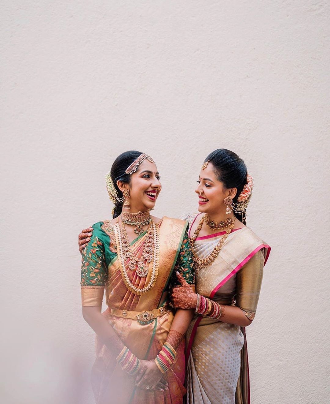 south indian bride with her sister