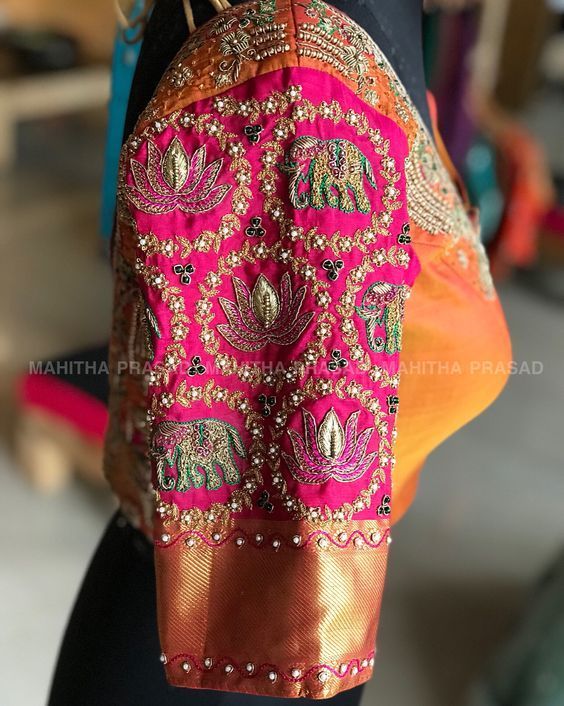 Lotus Motif South Indian Bridal Blouse