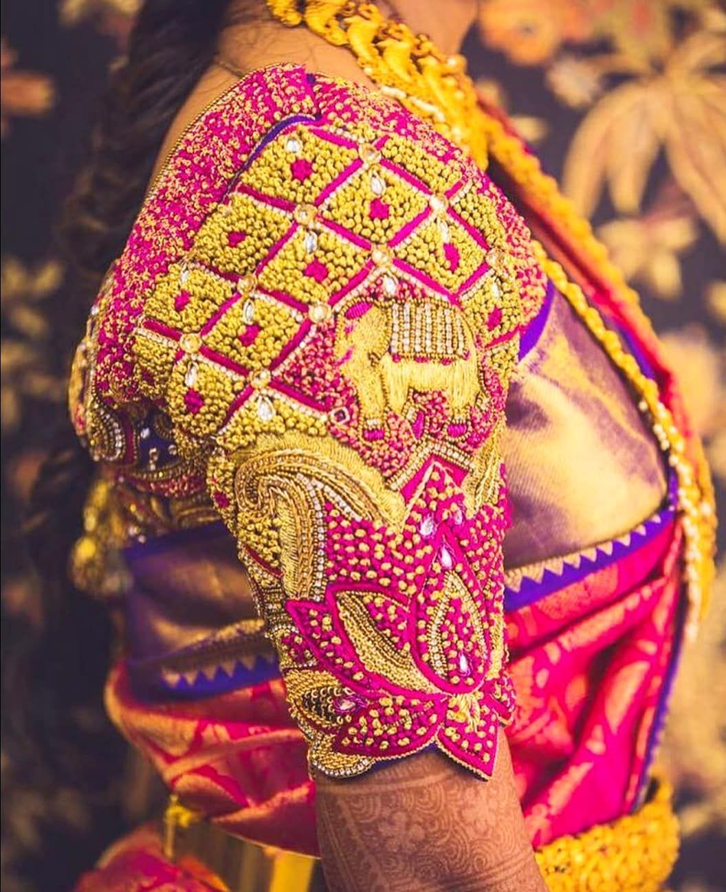 Lotus Motif South Indian Bridal Blouse