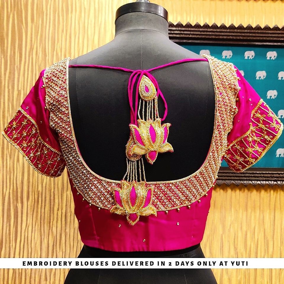 Trend Alert: Blouse Designs With Lotus Motifs For South Indian Brides ...