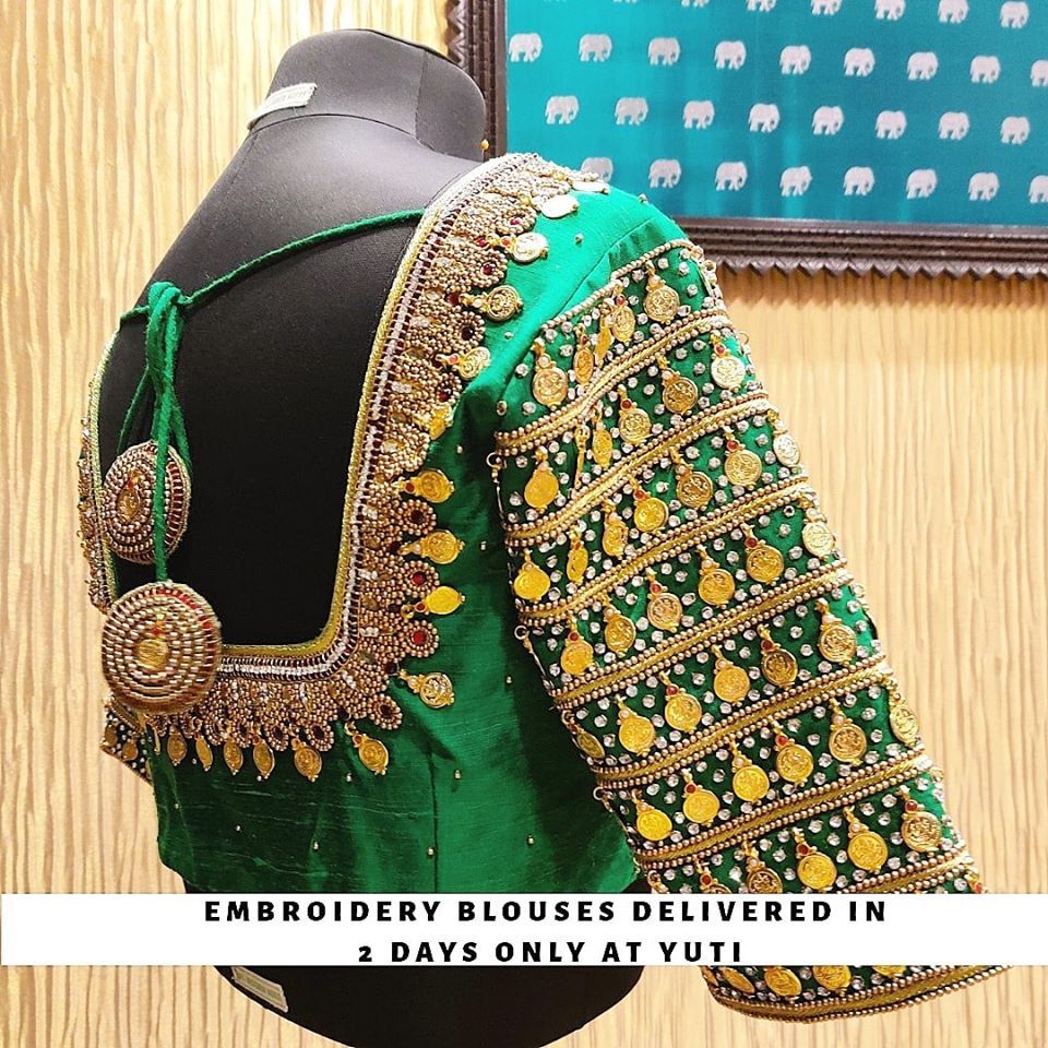 Kaasu Embellished South Indian Bridal Blouse