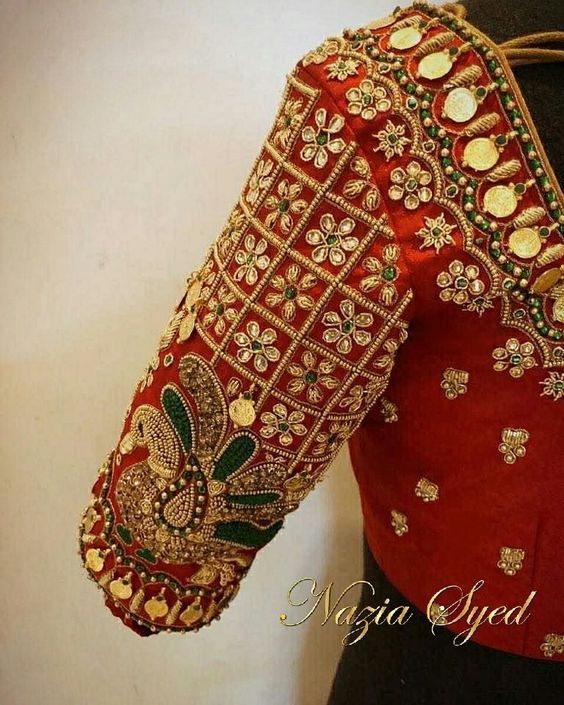 Kaasu Embellished South Indian Bridal Blouse