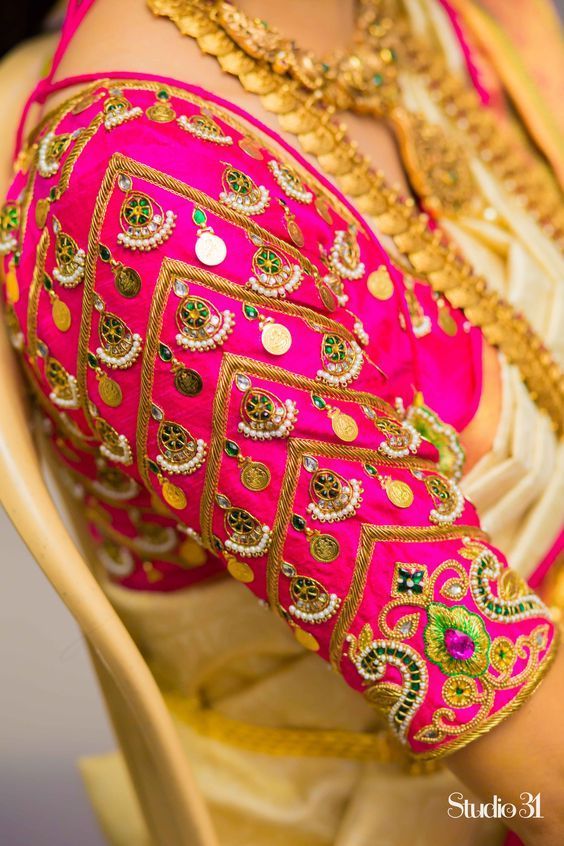 Kaasu Embellished South Indian Bridal Blouse