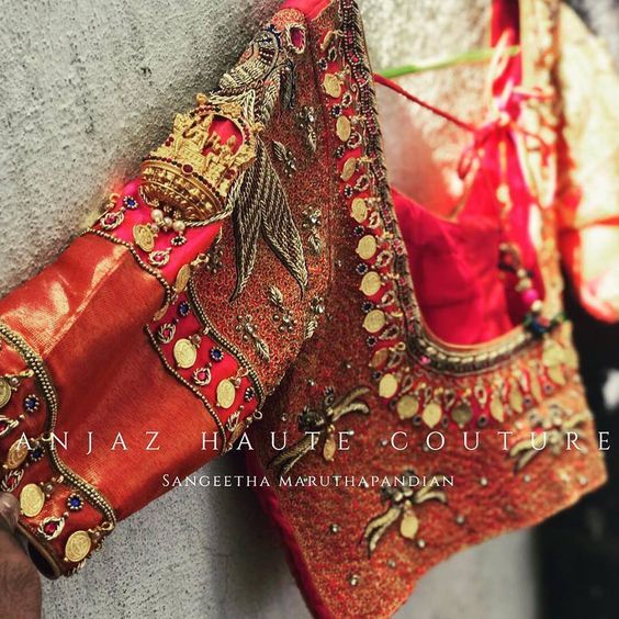Kaasu Embellished South Indian Bridal Blouse