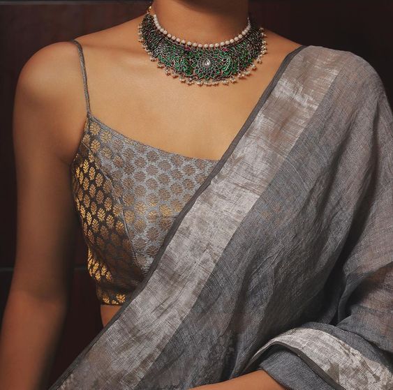 Silver And Grey Sarees For Intimate Home Functions | WedMeGood