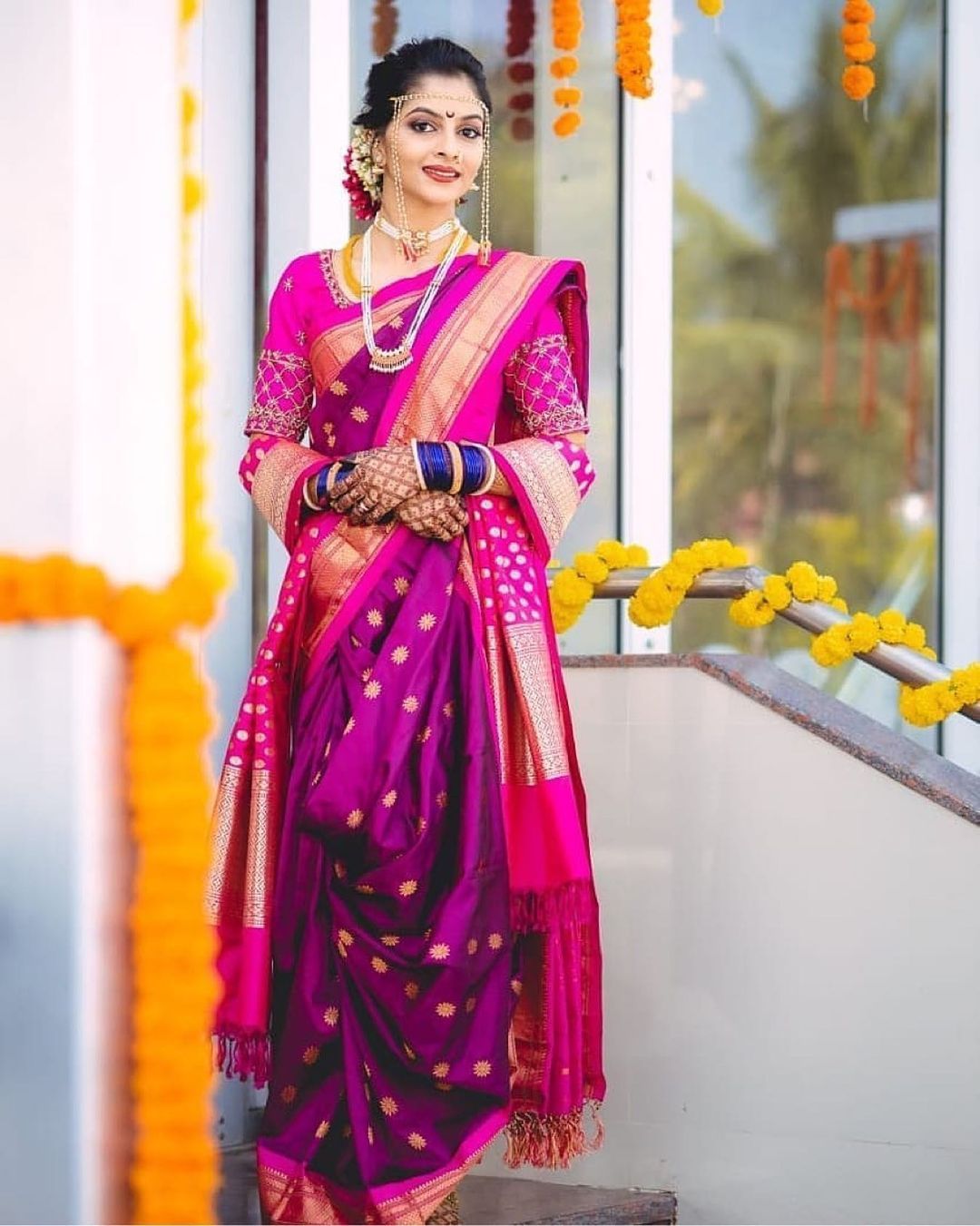 Marathi Brides Who Wore The Prettiest Plum Sarees Wedmegood