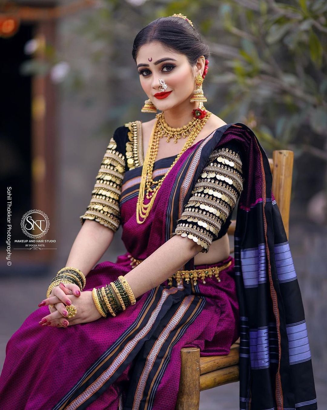 Marathi Brides Who Wore The Prettiest Plum Sarees Wedmegood 0208