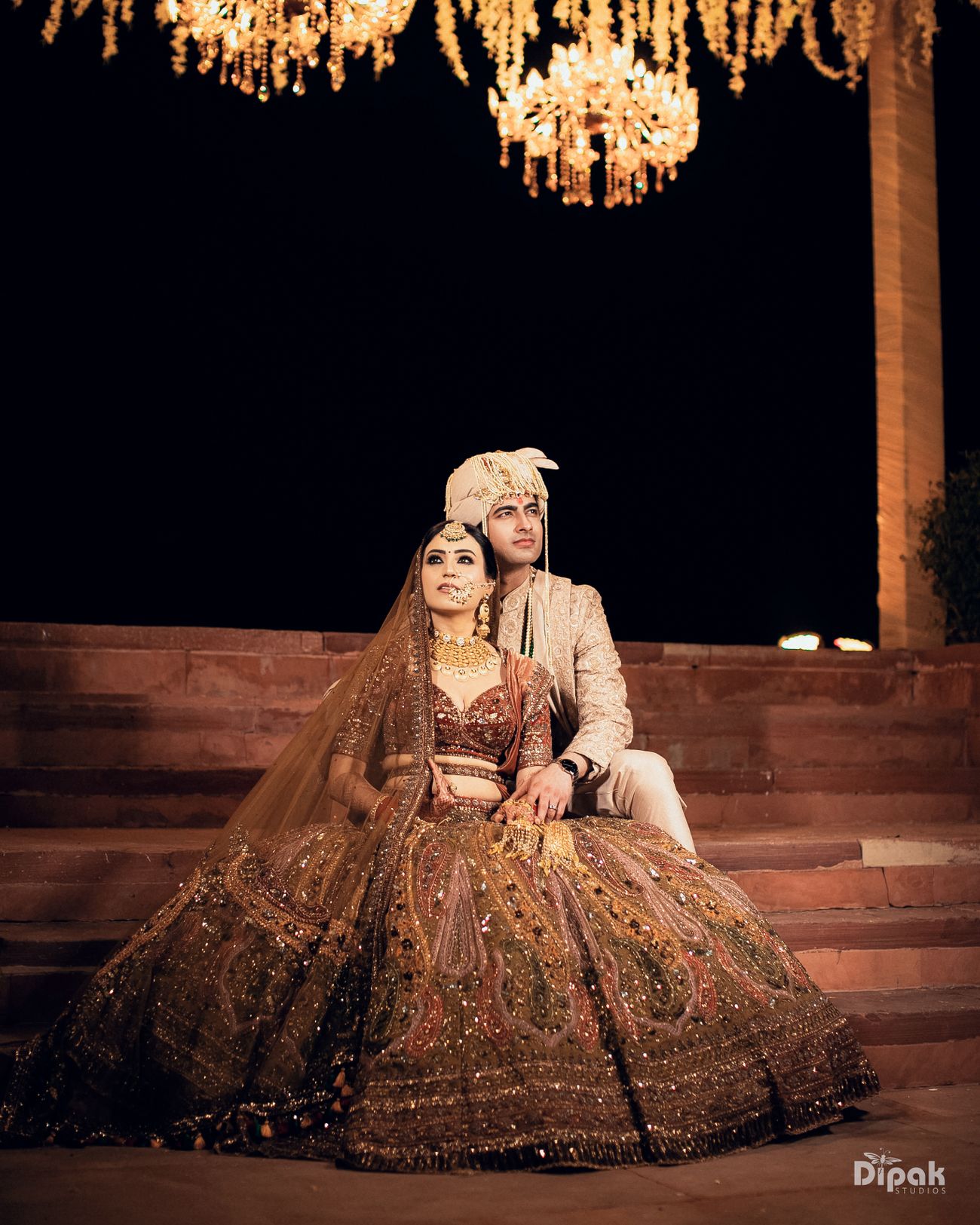 Royal Destination Wedding With The Bride In An Earthy Toned Lehenga Wedmegood 